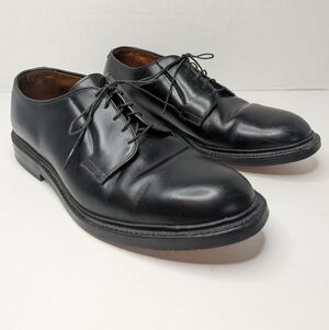 Allen Edmonds Leeds 9521 Plain Toe Blucher Shoe Black Men's Size 8.5 EEE